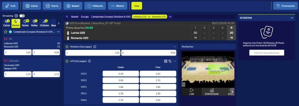 Scommesse Live su ZonaGioco.it